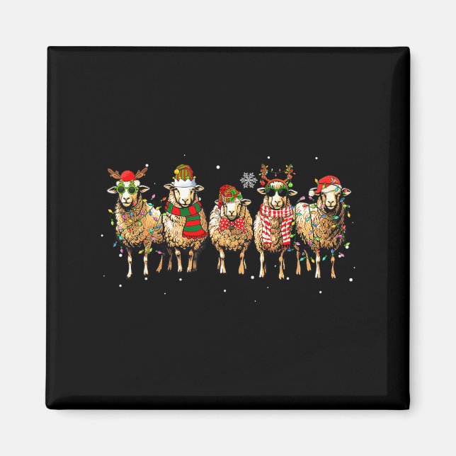Aimant Sheep Santa Xmas Funny Sheep Lover Gift Christmas  (Devant)