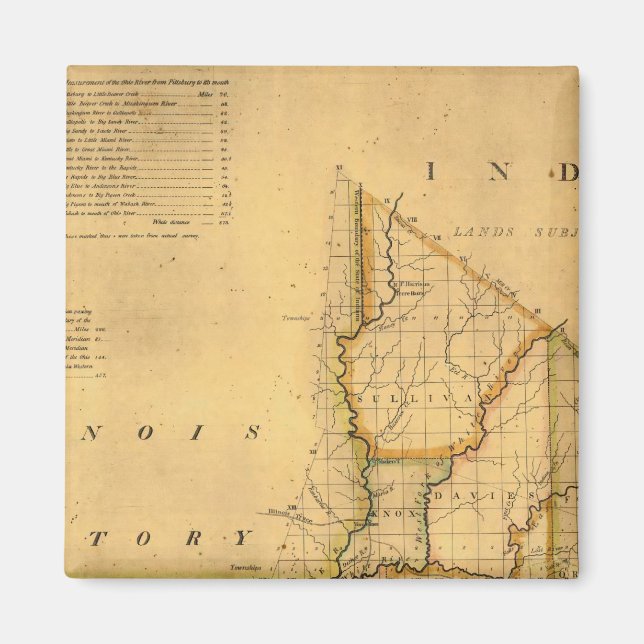 Aimant Shelton et Kensett's Map Of State Of Indiana (Devant)