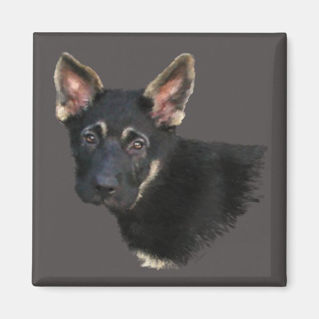 Aimant Shepard Puppy-Pastels allemands (Devant)