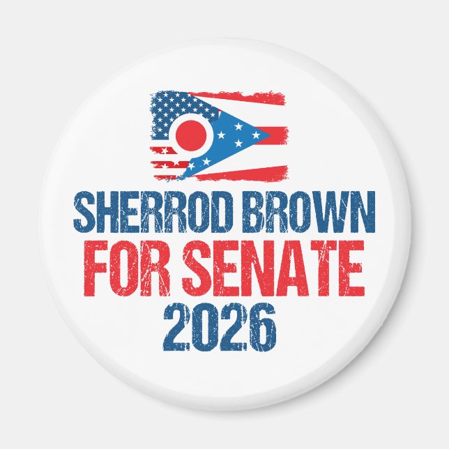 Aimant Sherrod Brown pour le Sénat Élection 2026 Drapeau  (Devant)