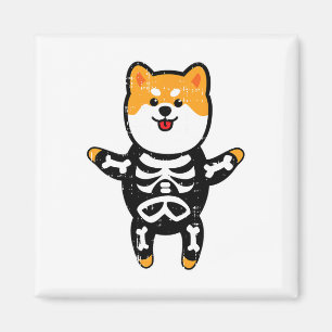 Aimant Shi Inu Skeleton Costume mignon Chien facile Hallo