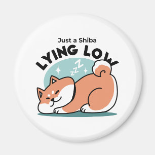Aimant Shiba Inu Art : Juste un Shiba Lying Low