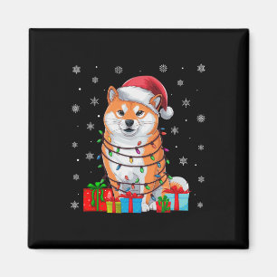Aimant Shiba Inu Chien lâche les lumières de Noël Père No