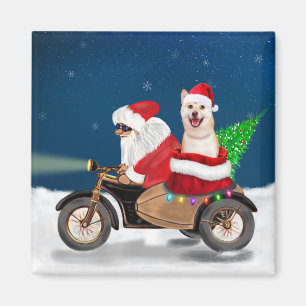 Aimant Shiba Inu Chien Noël Père Noël