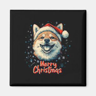 Aimant Shiba Inu Santa Hat Joyeux Noël Amoureux des chien