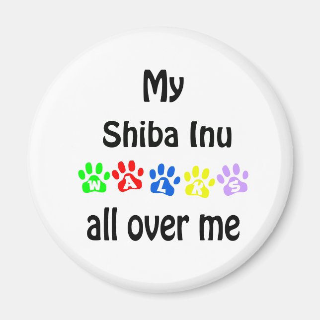 Aimant Shiba Inu Walks Design (Devant)