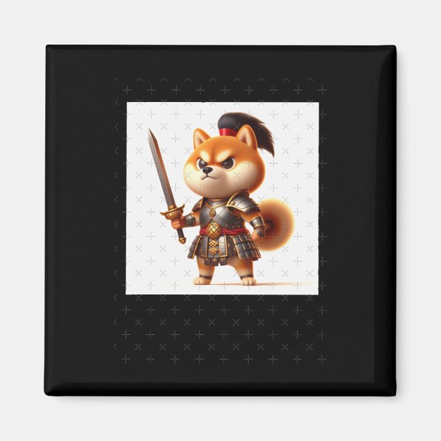 Aimant Shiba Warrior #1 Sticker à épée (Devant)