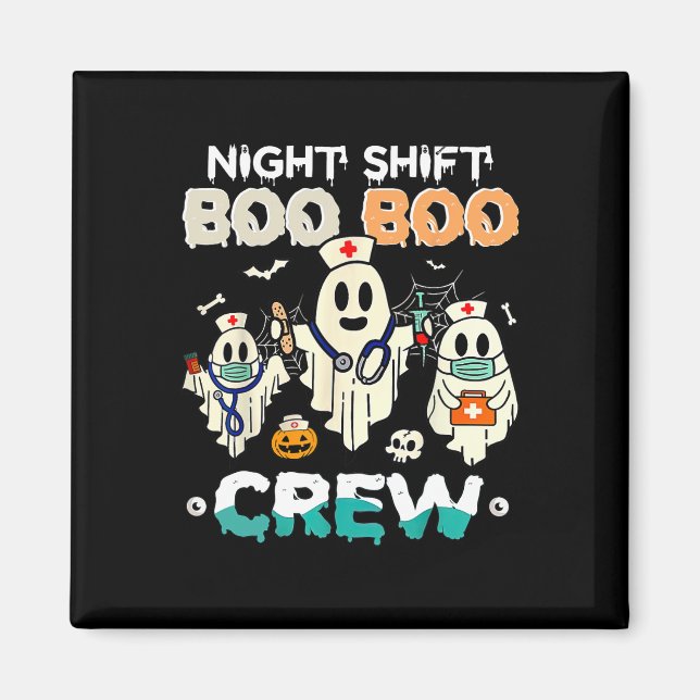 Aimant Shift Boo Boo Équipage Infirmière Ghost Infirmière (Devant)