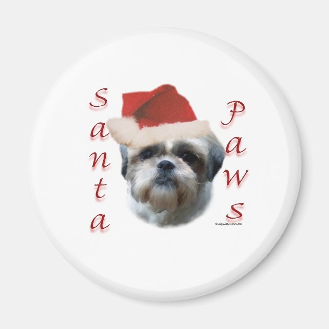 Aimant Shih Tzu Père Noël Paws (Devant)