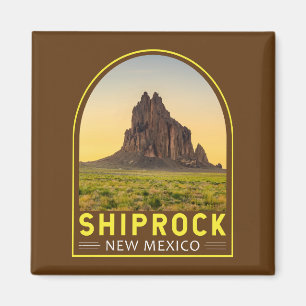 Aimant Shiprock Nouveau-Mexique Retro Emblem Art Vintage