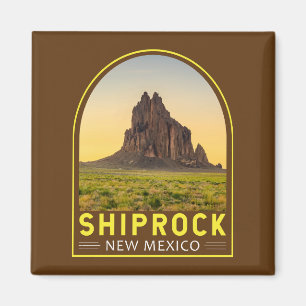 Aimant Shiprock Nouveau-Mexique Rétro Emblème Art Vintage