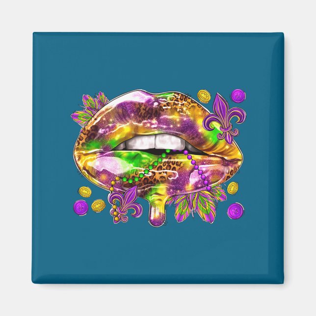 Aimant Shirt Lips Mardi Gras Carnival Fat (Devant)
