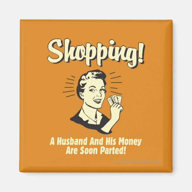 Aimant Shopping : Le mari et son argent (Devant)
