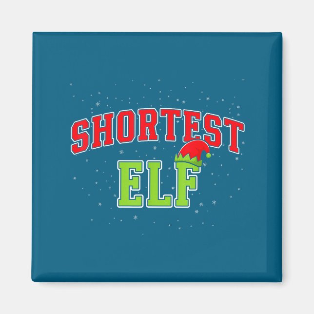 Aimant Shortest Elf Christmas Family Matching Group Xmas  (Devant)