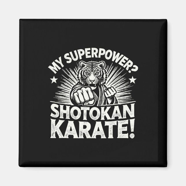 Aimant Shotokan Karate Fighter Martial Arts Tiger Funny K (Devant)