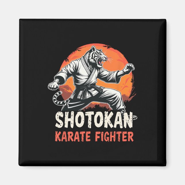 Aimant Shotokan Karate Fighter Martial Arts Tiger Funny K (Devant)