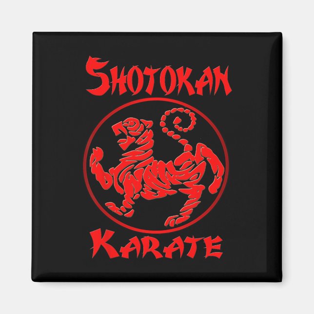 Aimant Shotokan Tiger Karate T Shirt (Devant)