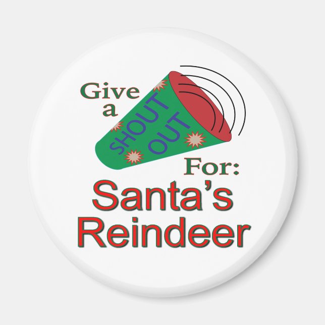 Aimant Shout Out pour Père Noël Reindeer (Devant)