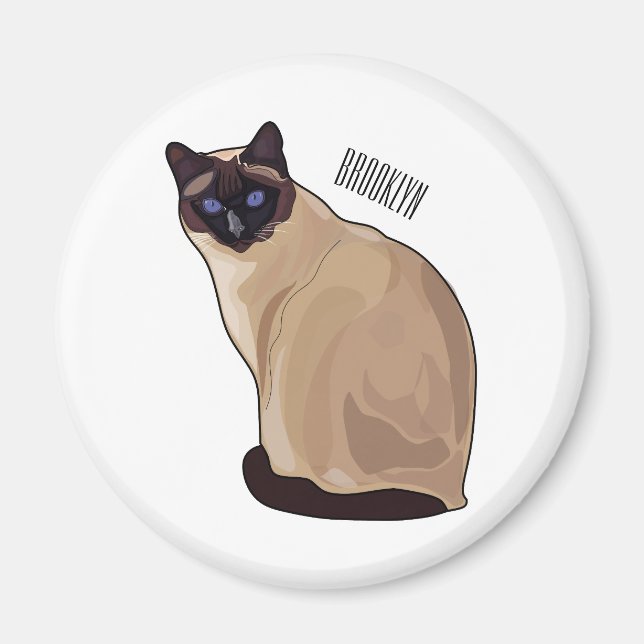 Aimant Siamese cat cartoon (Devant)