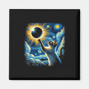 Aimant Siamese Chat 2024 Van Gogh Starry Nuit Siamese Cha