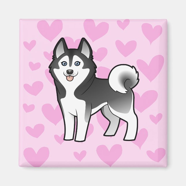 Aimant Sibérie Husky / Malamute d'Alaska Amour (Devant)
