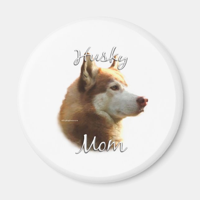 Aimant Sibérie Husky (rouge) Maman 2 (Devant)