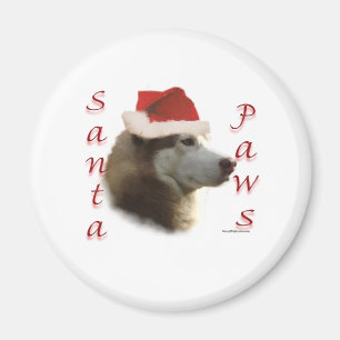 Aimant Sibérien Husky Père Noël Paws