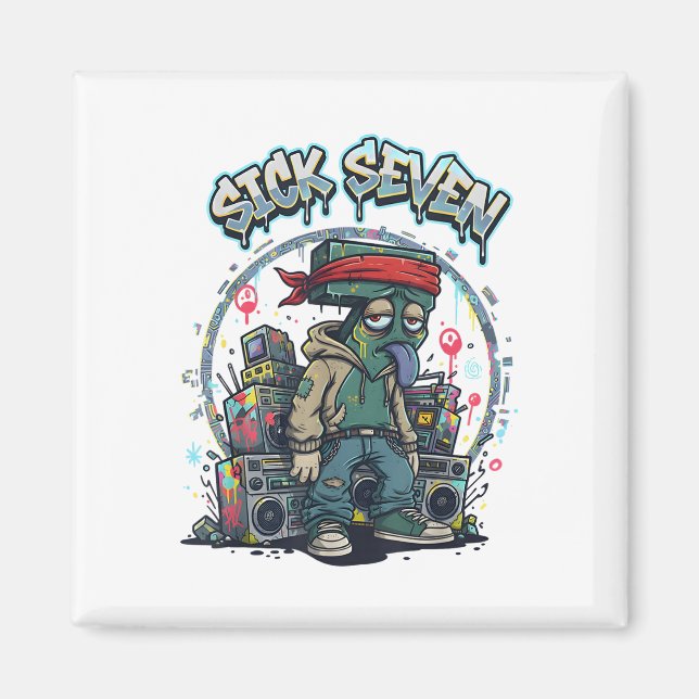 Aimant Sick Seven 67 Graffiti Meme Six Seven Fun Street U (Devant)