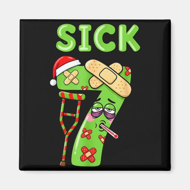 Aimant Sick Seven Meme 67 Six Seven Santa Hat Christmas P (Devant)