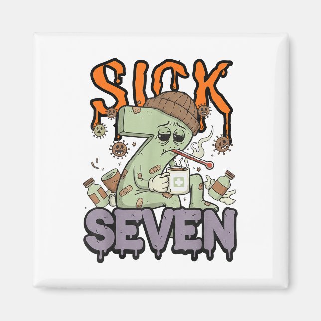 Aimant Sick Seven Meme Tee 67 Six Seven Blague drôle Ha (Devant)