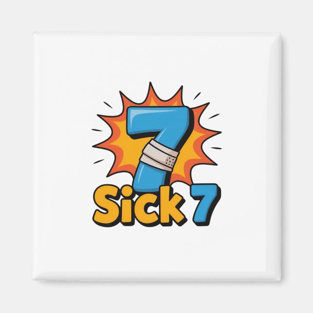 Aimant Sick Seven Meme Tee Six Seven Fun Wordplay  (Devant)