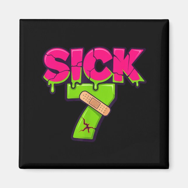 Aimant Sick Seven Meme Tee Six Seven Fun Wordplay Drip  (Devant)