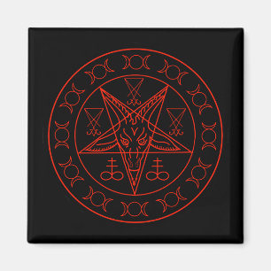 Aimant Sigil de Baphomet triple lune et sigile de lucifer