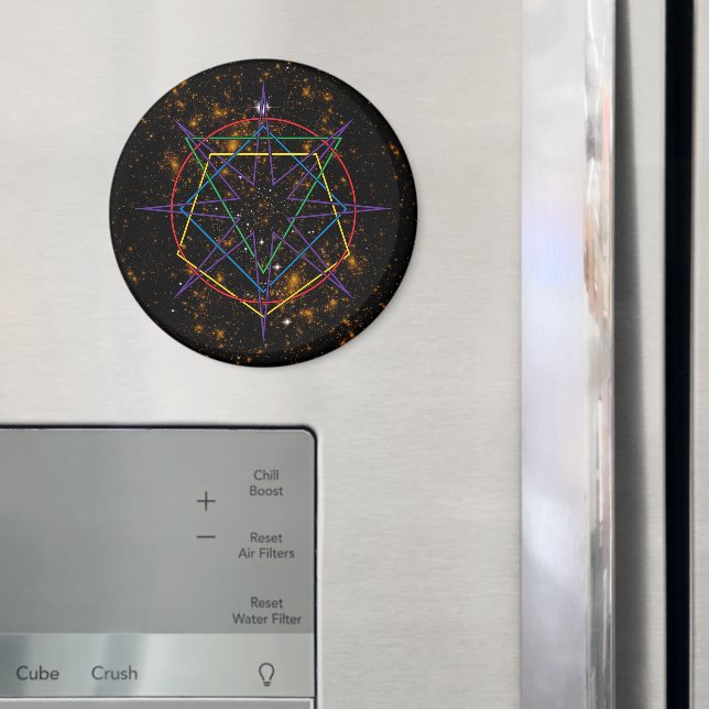 Aimant Sigil de Géométrie Sacrée (In situ (réfrigérateur))