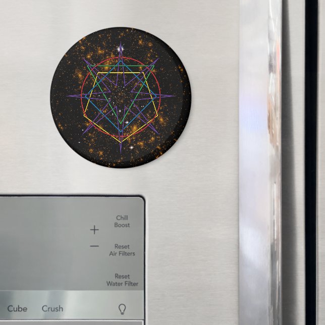 Aimant Sigil de Géométrie Sacrée (In situ (réfrigérateur))