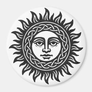 Aimant Sigil du Visage Solaire – Emblème du Soleil Noir