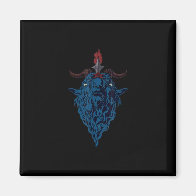 Aimant Sigil Of Baphomet Goat Of Mendes Satan Dark Goth (Devant)