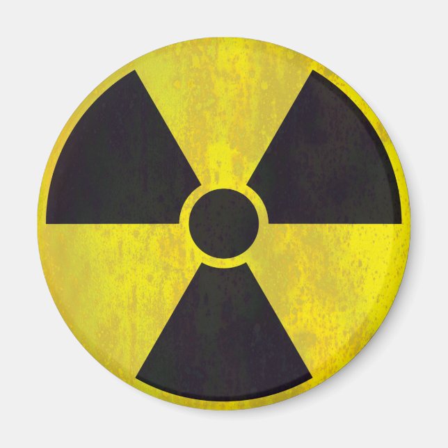 Aimant Signal d'avertissement radioactif | Cool Grunge (Devant)