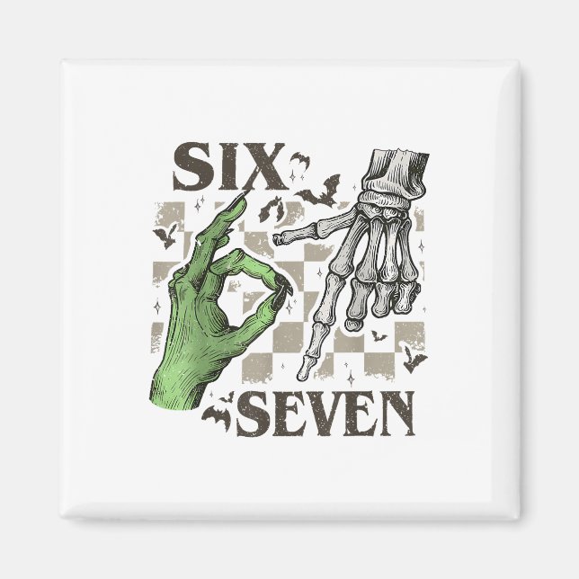 Aimant Signe de la main de squelette Six Sept Meme Hallow (Devant)
