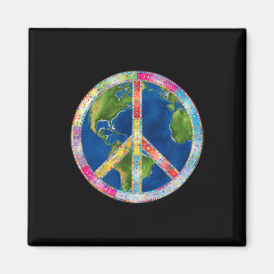Aimant Signe de liberté de hippie rétro Paix années 60 70