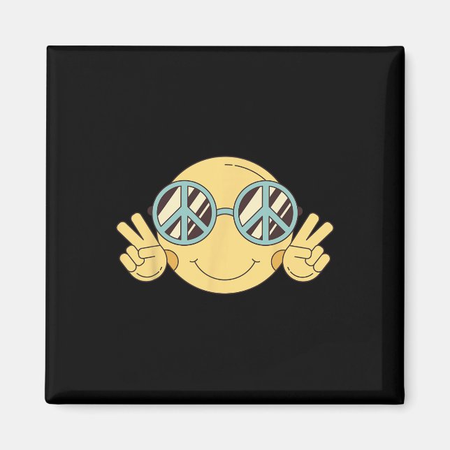 Aimant SIGNE DE PAIX AMOUR 60s les années 70 Super hippie (Devant)