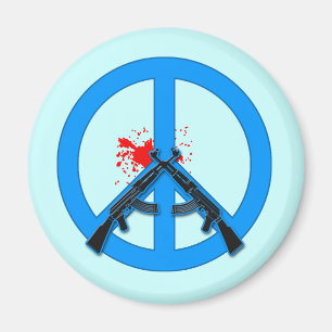 Aimant Signe de paix avec AK-47s et sang