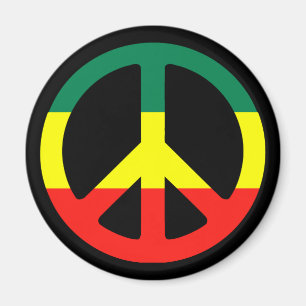 Aimant signe de paix de rasta