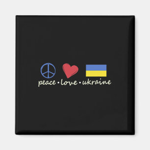 Aimant Signe de paix et d'amour Couleurs ukrainiennes Rét