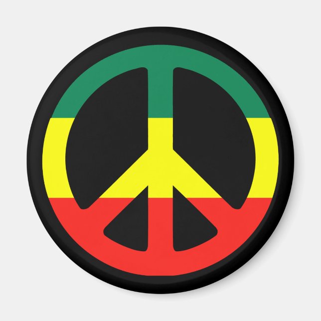 Aimant signe de paix rasta (Devant)