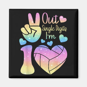 Aimant Signe de paix Simple Chiffres 10 Volleyball 10ème