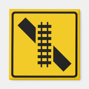 Aimant Signe de travers de route de croisement de rail