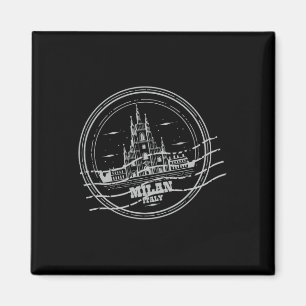 Aimant Signe de voyage vintage timbré Milan Duomo Italie