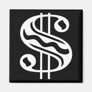 Aimant Signe Dollar - Blanc