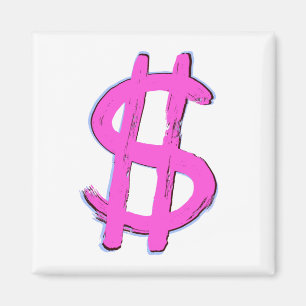 Aimant Signe dollar rose